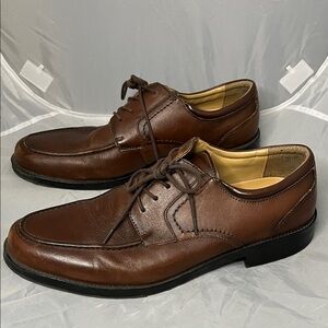 Chaps Men's Dark Brown Genuine Leather Lace-Up Oxfords - Size 11